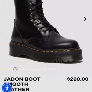 Dr. Martens Black Jadon Smooth Leather Boots